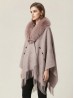 Wool Cape W/ Faux Fur and Rhinestones